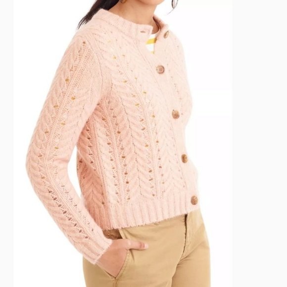NWT POINT SUR J Crew Pointelle Knit Cardigan - Picture 5 of 13